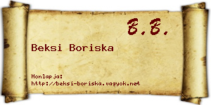 Beksi Boriska névjegykártya